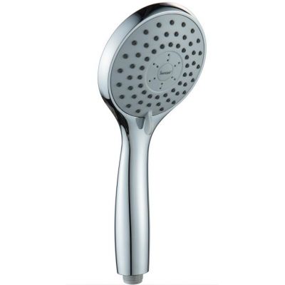 Bath 2.5GPM 5-Spray Handheld Shower 4 inch Round Shape with Grey Faceplate and Grey Rubber Nozzles 